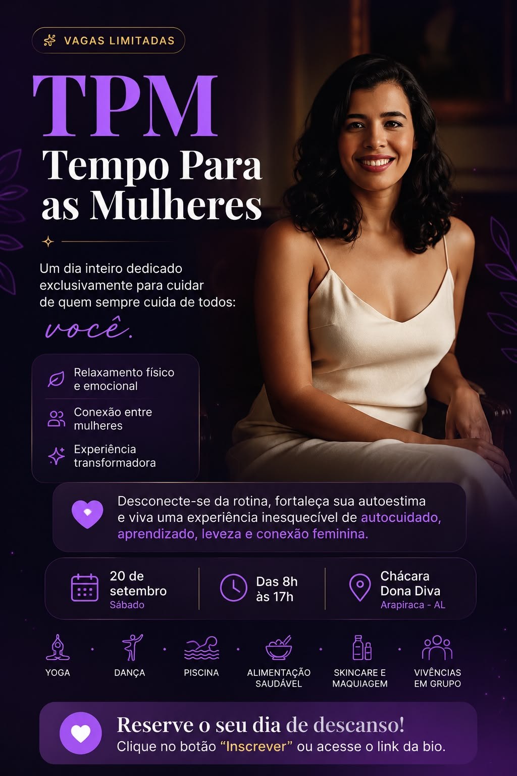 Mulher sorrindo em ambiente elegante — TPM Tempo Para as Mulheres